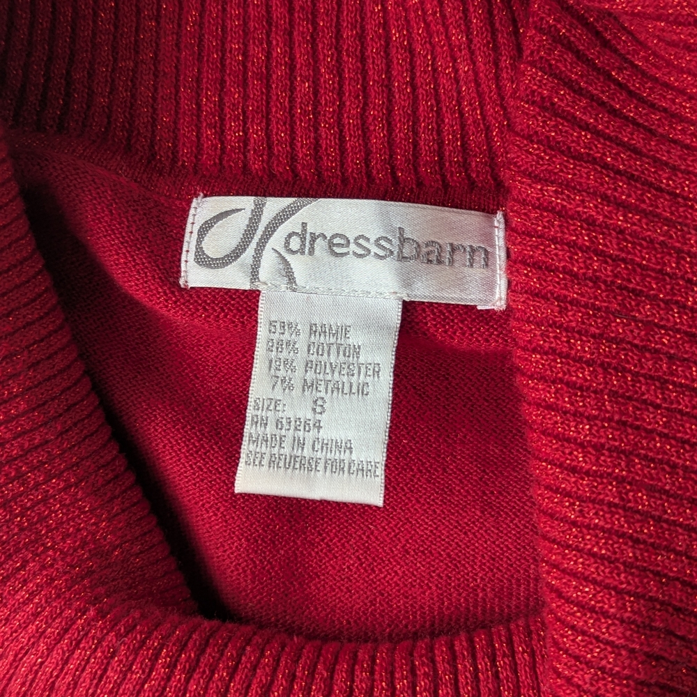 Dress Barn Vibrant Red Cowl Neck Sweater
